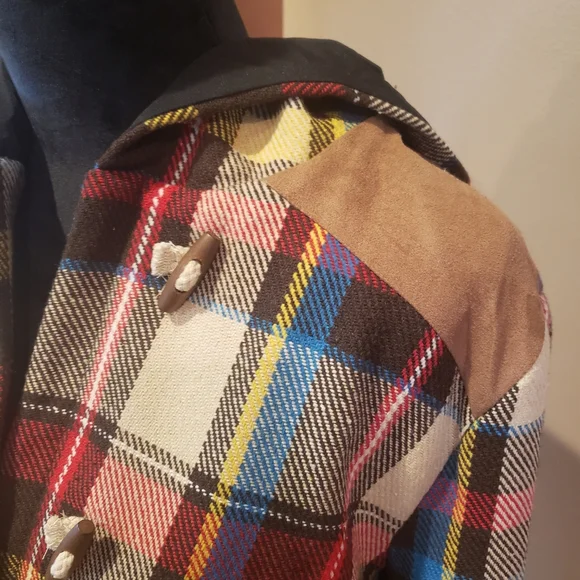 Flying Tomato Multicolor Plaid Pea Coat - Picture 4 of 6